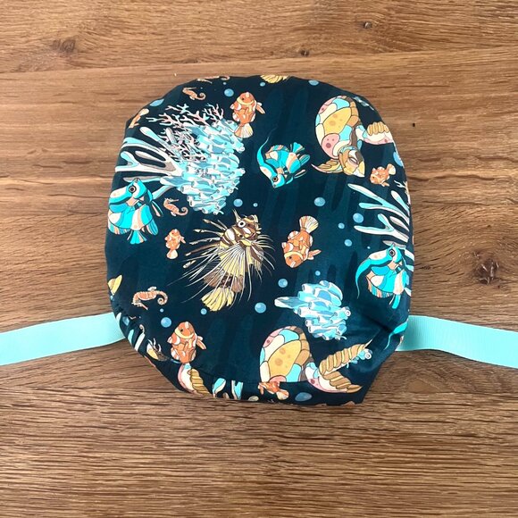 NWOT 10 Scrub Caps Bundle 5 ponytail style + 5 euro style, medical caps - Picture 12 of 16